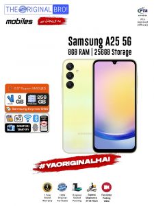 Samsung A25 5G - 8GB RAM - 256GB Storage - Easy Monthly Installments - PTA Approved - 1 Year Official Warranty - The Original Bro Mobiles - TOB70